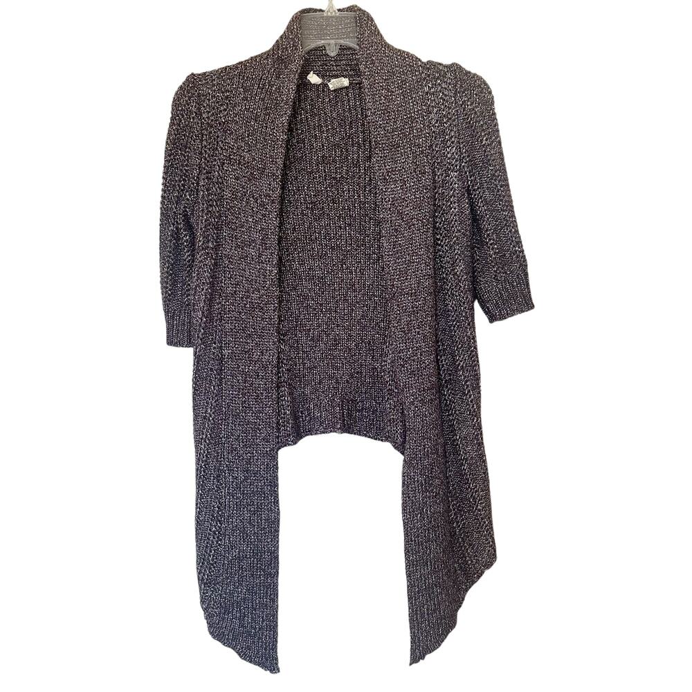 Moth Anthropologie Short Sleeve Open Knit Cardigan Sweater Size XS